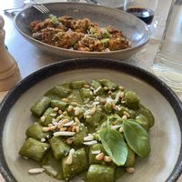 gnocchi; and Cauliflower, capsicum sugo  at Assaggini in Mornington