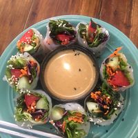 Fresh spring rolls  at Bee Vegan in Chiang Mai