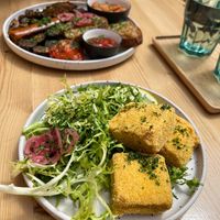 Breakfast plate and cheese croquettes  at Knol & Kool Bistro & Superet in Ghent