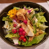 Sesame tofu salad (recommended as a starter, the sesame is great) at Saizencyuka anzu in Nagoya