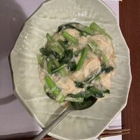 Stir fried green vegetables in yuba   at Saizencyuka anzu in Nagoya