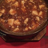 Spicy Chinese dish (tofu and soy meat) at Saizencyuka anzu in Nagoya