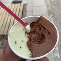 Dark chocolate and kiwi   at Gelateria Naturale in Sofia