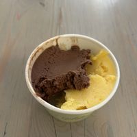 Mango and chocolate sorbets  at Gelateria Naturale in Sofia
