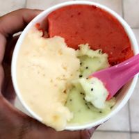 Kiwi, citrus & strawberry sorbet  at Gelateria Naturale in Sofia