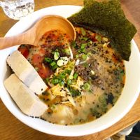 Spicy ramen with tofu at Ramen 9000 in Montreal