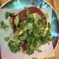 Beet hummus toast   at Kaleidoscope Coffee  in Point Richmond
