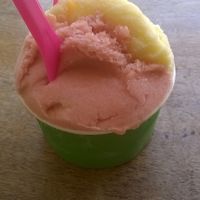 Local rhubarb and tangerine sorbet at Pitango Gelato in Baltimore