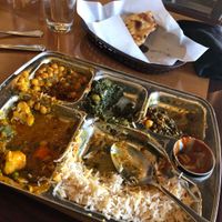 Awesome diverse vegan food platter! Super kind hearted service 🤍 at Taj Mahal in Scottsdale