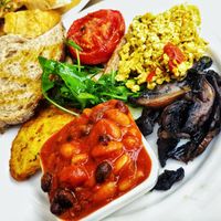 Vegan brunch plate at Retreat Kitchen in Richmond Upon Thames