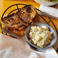 Reuben and potato salad at Rock Hill Bakehouse Cafe in Glens Falls