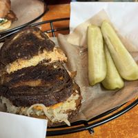 Reuben and pickles   at Rock Hill Bakehouse Cafe in Glens Falls