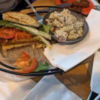 Sandwich and salad at Rock Hill Bakehouse Cafe in Glens Falls