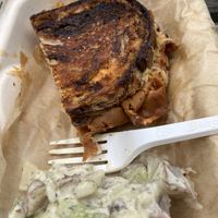 1/2 a Rueben with potato salad   at Rock Hill Bakehouse Cafe in Glens Falls