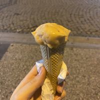 Peach ice cream   at Dondurmaci Nazmi Usta in Izmir