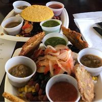 Delicious plantains and flavorful sauces at Arepas & Co in Dayton