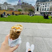 Falafel wrap in the park around the corner   at Go Falafel - Deansgate in Manchester