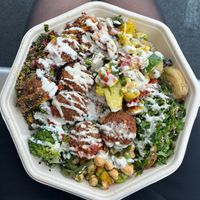 Salad Box with Falafel and Tahini & Chilli Sauce at Go Falafel - Deansgate in Manchester
