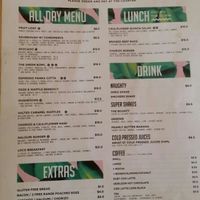 menu at Little Loco in New Farm