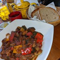 Vegan stew - very tasty at Mystery Tea House in Preston