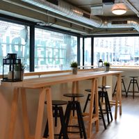 Upstairs seating area at Vegg Go - Plzenska in Prague