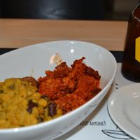 Hot buffet, raw cake, and lemonade at Vegg Go - Plzenska in Prague