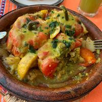 stuffed bell peppers  at Le Corail Vegan Food in Essaouira