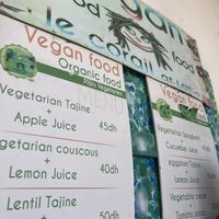 Specials outside  at Le Corail Vegan Food in Essaouira