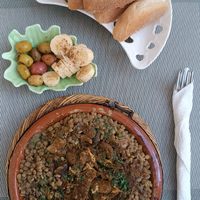 Lentils with mashrooms at Le Corail Vegan Food in Essaouira