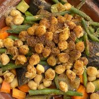 one of the many tagines!  at Le Corail Vegan Food in Essaouira