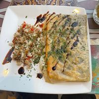 Lentil and white bean pastilla  at Le Corail Vegan Food in Essaouira