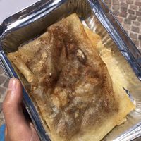 brik mixed filling like banana nuts figs dates  at Le Corail Vegan Food in Essaouira