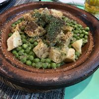 Artichoke and pea tajine  at Le Corail Vegan Food in Essaouira