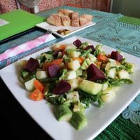Mixed veggies at Le Corail at Latifa in Essaouira