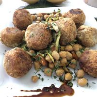 Potato fritters with chickpeas at Le Corail at Latifa in Essaouira