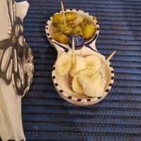 Olives and bannana at Le Corail at Latifa in Essaouira