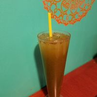 This was the Jal Jeera drink I ordered; a spicy cold cleansing tumeric drink (had to be stirred frequently to mix the spices back together, but quite a fun drink) at Cumin Indian Cuisine in Kalamazoo