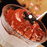 vegan tiramisu  at Des Alpes in Brisbane