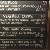 On specials board, red V stands for vegan  at The Highway  in Hull