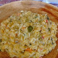 Risotto de verduras at Baco Bar Restaurante in Salamanca