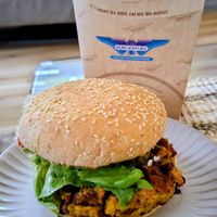 V8 vegan burger at BurgerFuel - Courtenay Place in Wellington