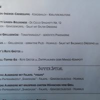 Aktuelles Menü at Badezeit Strandrestaurant in Westerland