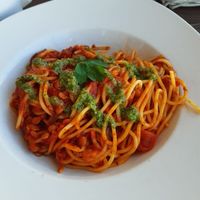 Linsen Bolo mit Pesto at Badezeit Strandrestaurant in Westerland