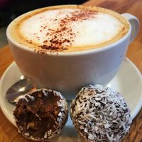 Fabulous coffee and peanut balls 👌   at Iydea in Brighton