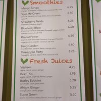 Smoothies and juices at Iydea in Brighton