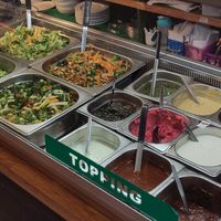 Salad bar at Iydea in Brighton