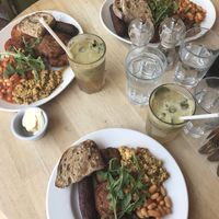 One small and two big breakfasts  at Iydea in Brighton