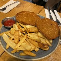 Shnitzel with fries at Goodness in Tel Aviv