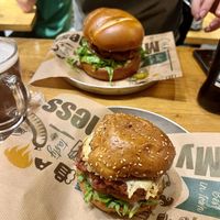 Burgers doubled up with added cheese #Veganuary at Goodness in Tel Aviv