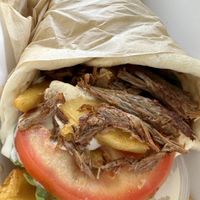 Gyros with redefine meat   at Goodness in Tel Aviv